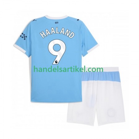 Manchester City Erling Haaland 9 Kinder Heim Trikotsatz 2025/26 Kurzarm